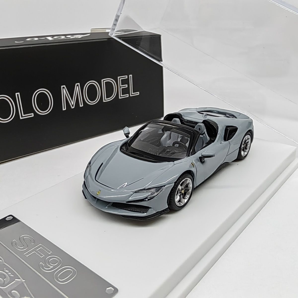 solo model 1/64 Diecast Model Car Ferrari SF90 Grigio (from LAPD MODELS)