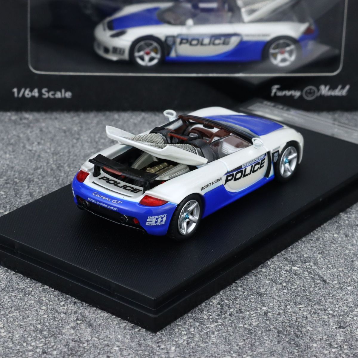 funny model 1/64 Diecast Model Car Porsche Carrera GT police car (from LAPD MODELS)