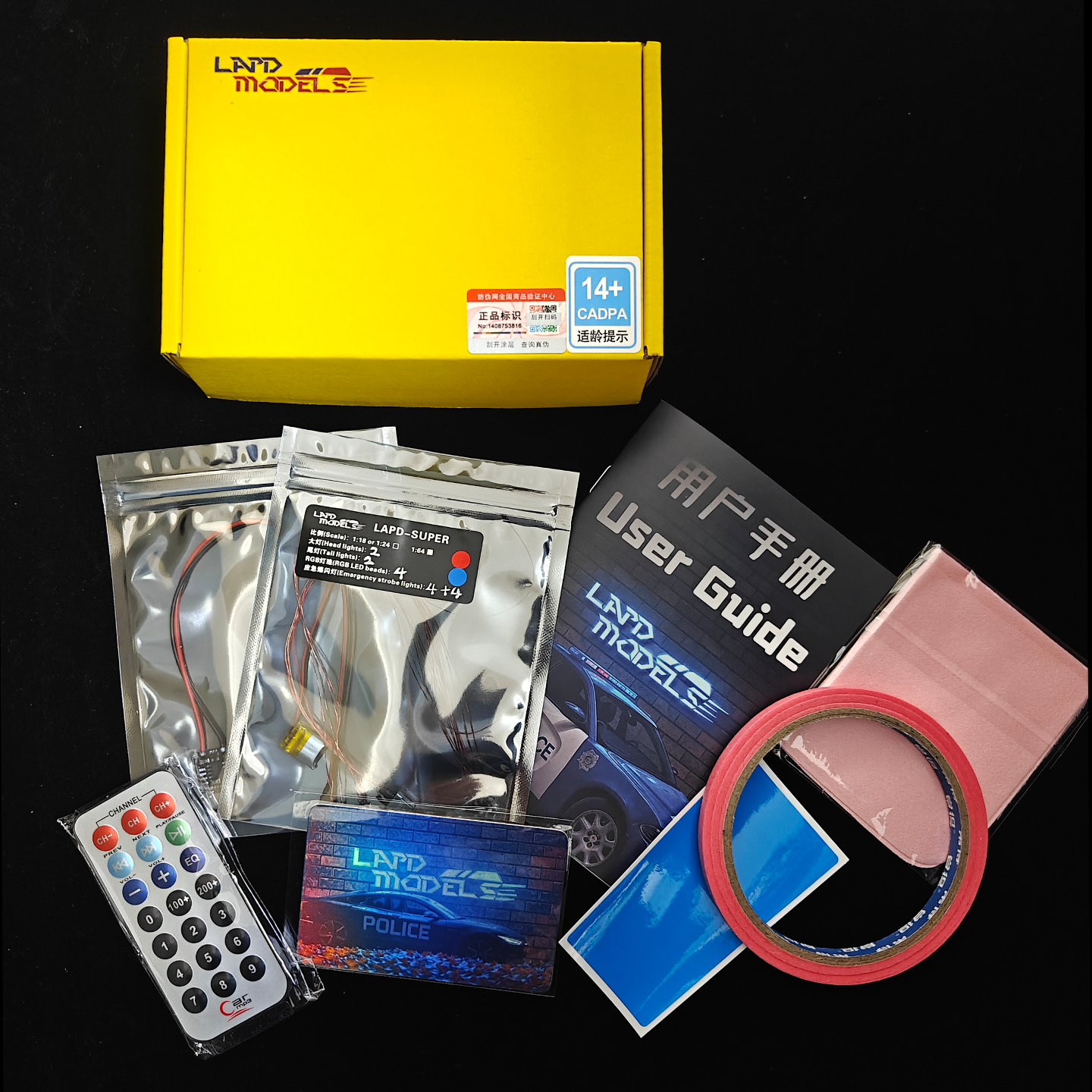 1/24 or 1/18 Scale police car model adaptation LED Upgrade light kits (LAPDMODELS-SUPER)