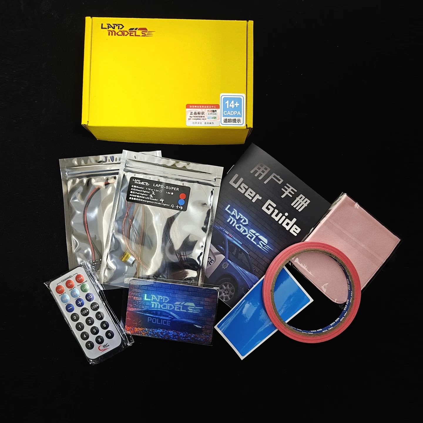 1/64 police car model light kit Universal Remote-Control LED Light Kit for Models（LAPD-SUPER）